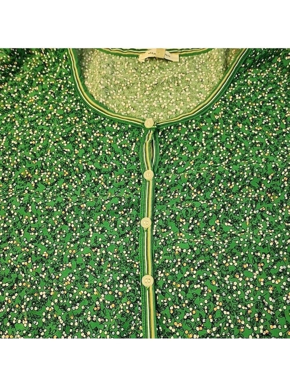 Max Studio Green Long Sleeve Boxy Blouse - Picture 6 of 7